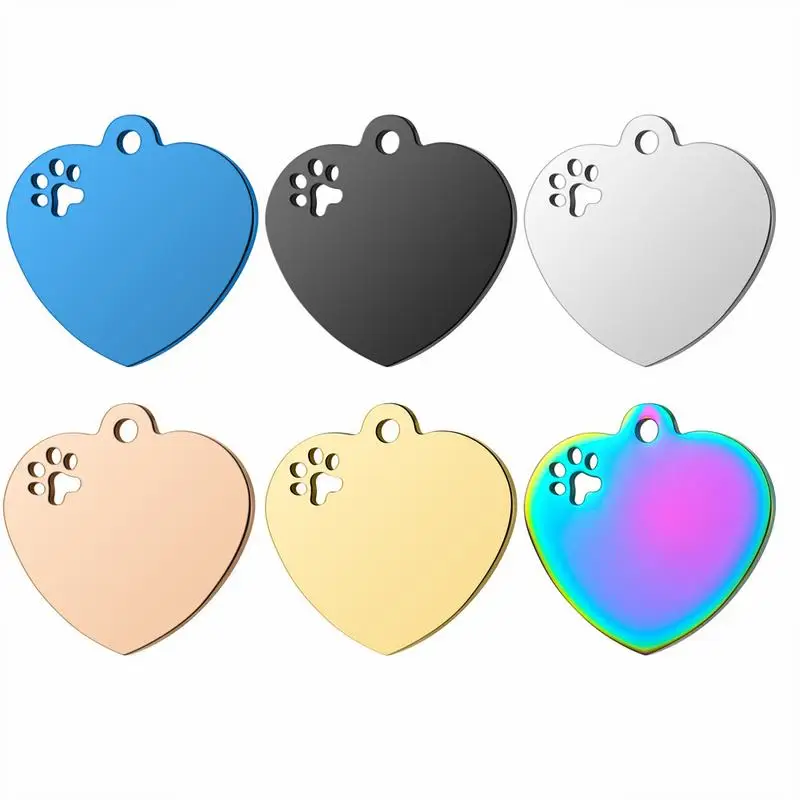 

20 Pieces Stainless Steel Fashion Accessories Love Shape Pet Army Brand Customized Pendant Wholesale