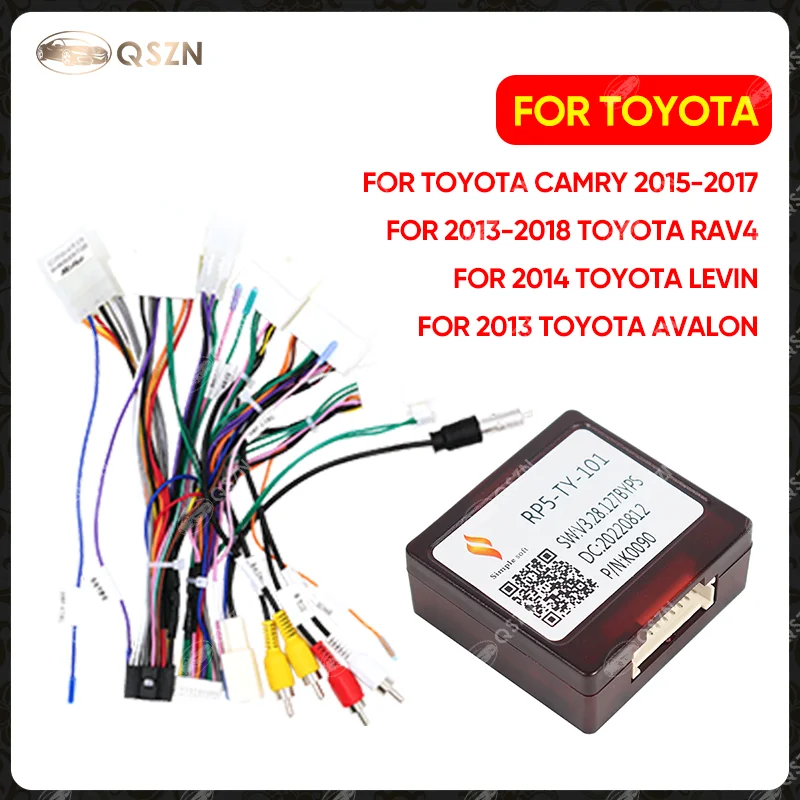 

For Toyota Camry RAV4 MARK PRADO COROLLA SIENNA FORTUNER COVERT KLUGER Car Radio Canbus Box Decoder Power Wiring Cable Harness