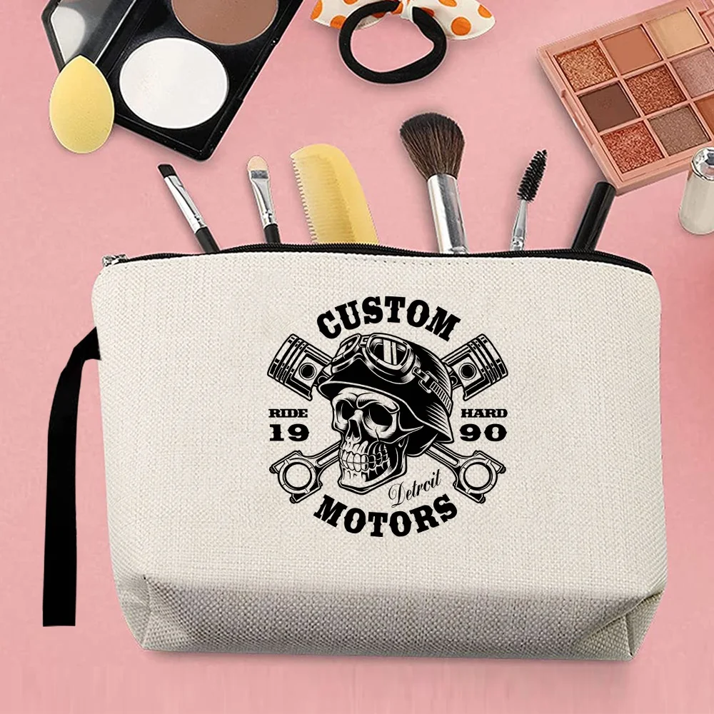 Cosmetic Case Lady Makeup Bag Toiletry Organizer Pouch Skull Pattern Purse Wedding Party Wash Clutch Bag Zipper Pencil Pouch