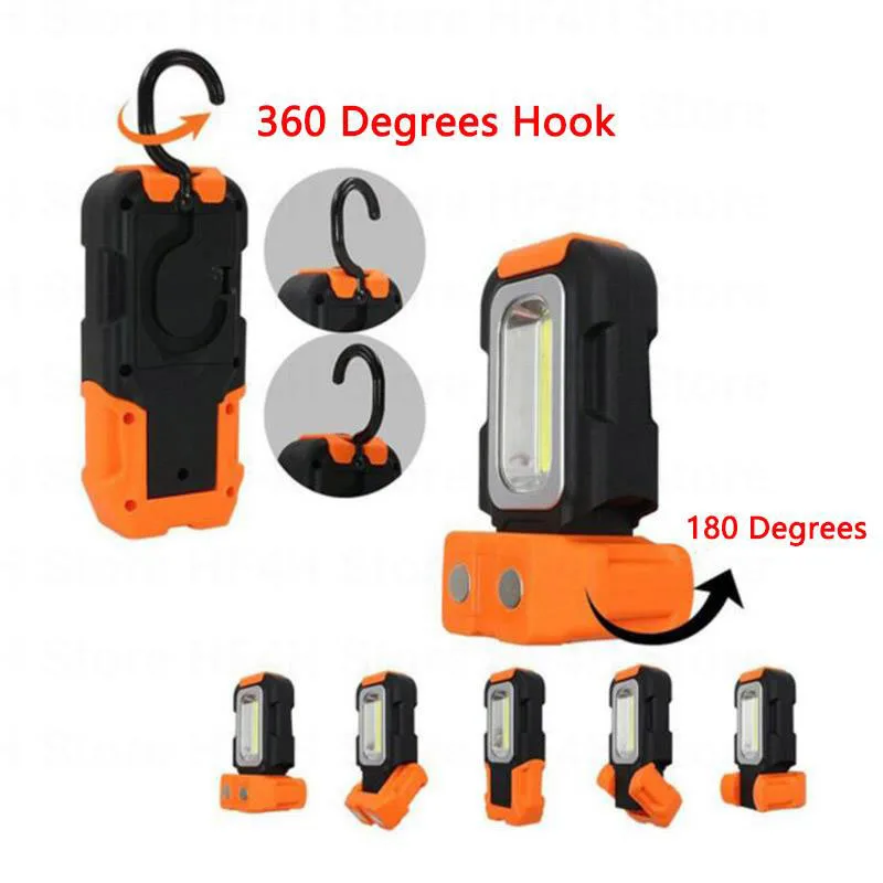 Multifunction hand LED Flashlight Hiking work Hook night light camping Torch Lamp For Car repair camping