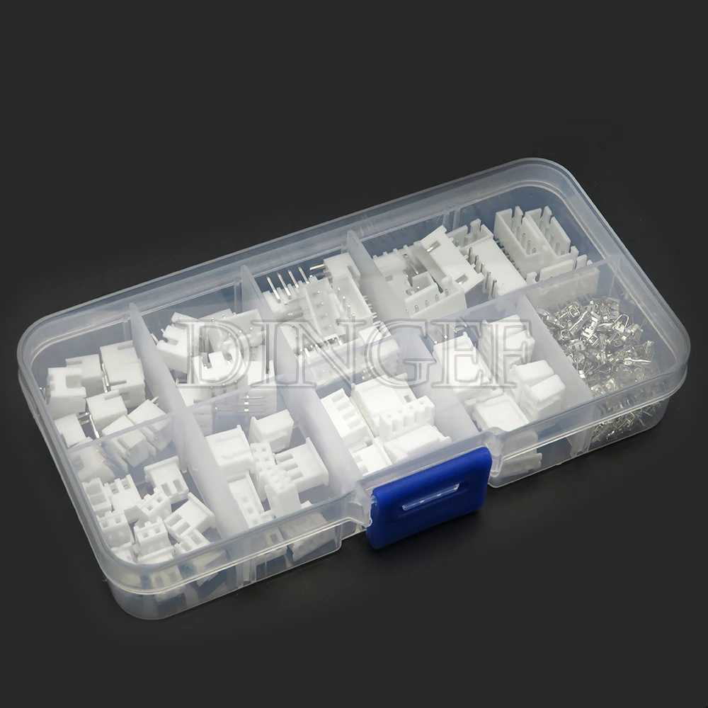230PCS XH2.54 2p 3p 4p 5p pin 2.54mm Pitch Terminal Kit Housing Bent needle Pin Header JST JC3 Connector Wire Connectors Adaptor