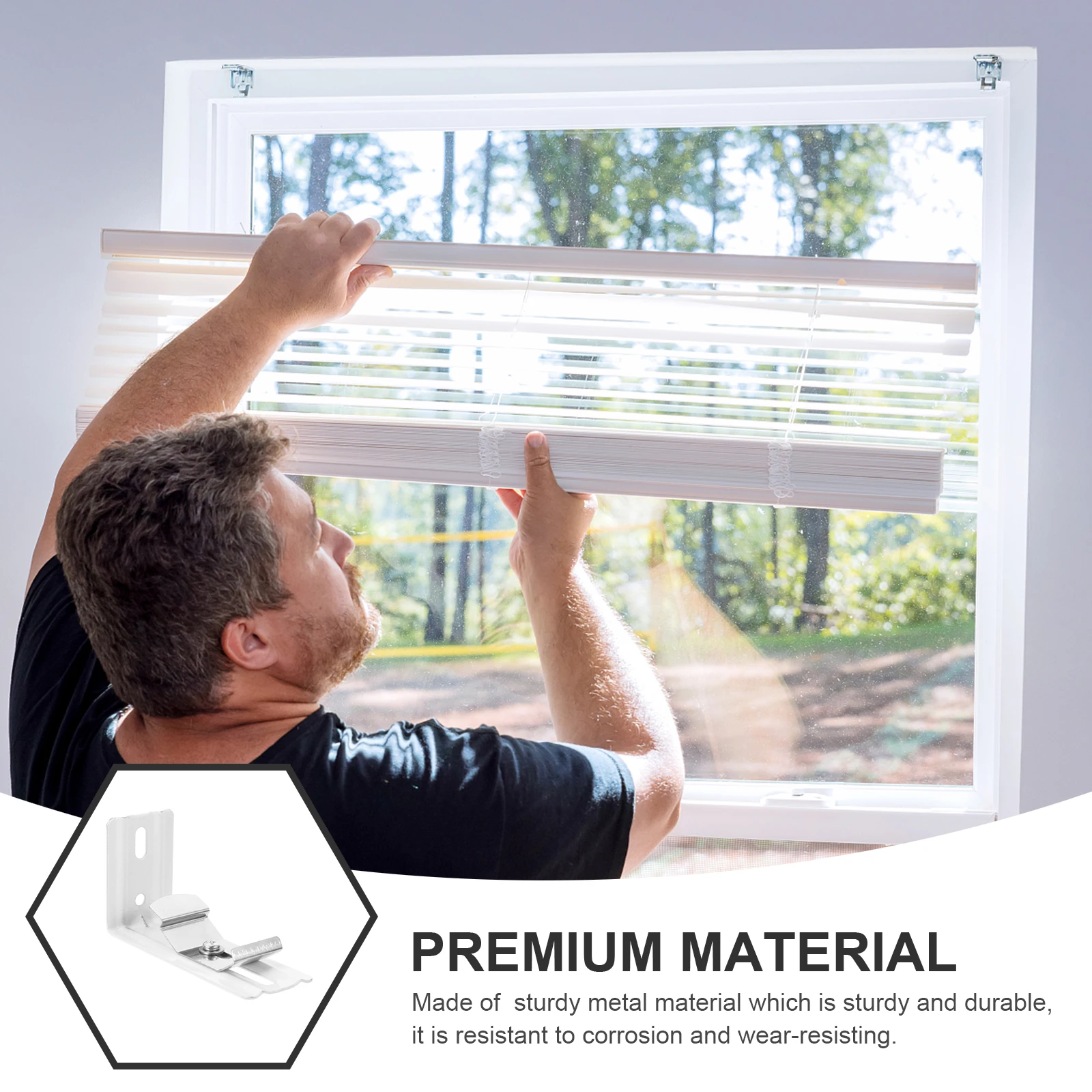 

6pcs Vertical Blind Brackets Metal L Shaped Easy Installation For Curtain Rods Over Blinds Mounting Hardware Home Decor