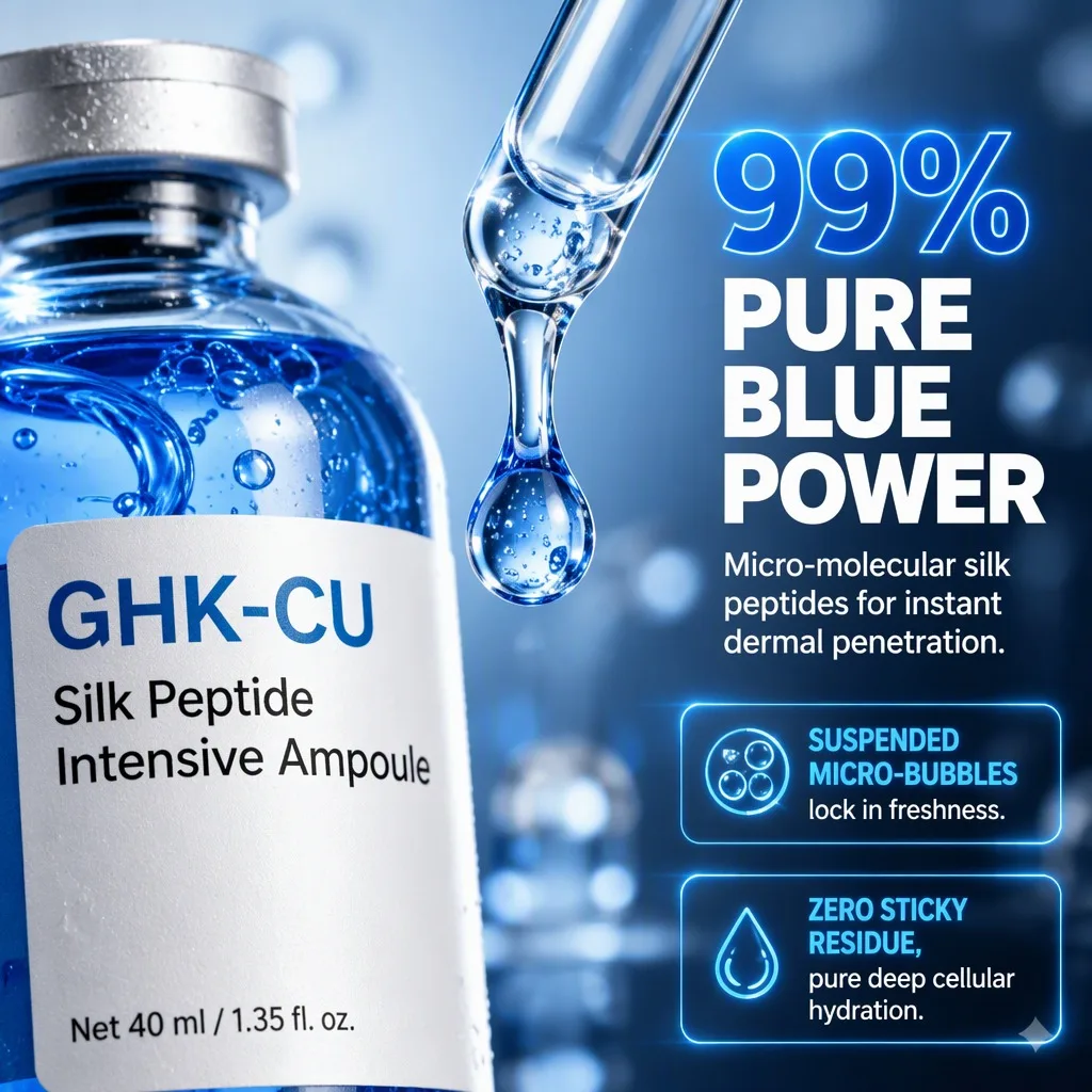 Copper Peptide Serum CHK-CU Blue Copper Silk Peptide Ampoule Essence Firm Skin Barrier Repair Moisturizing Skin Care