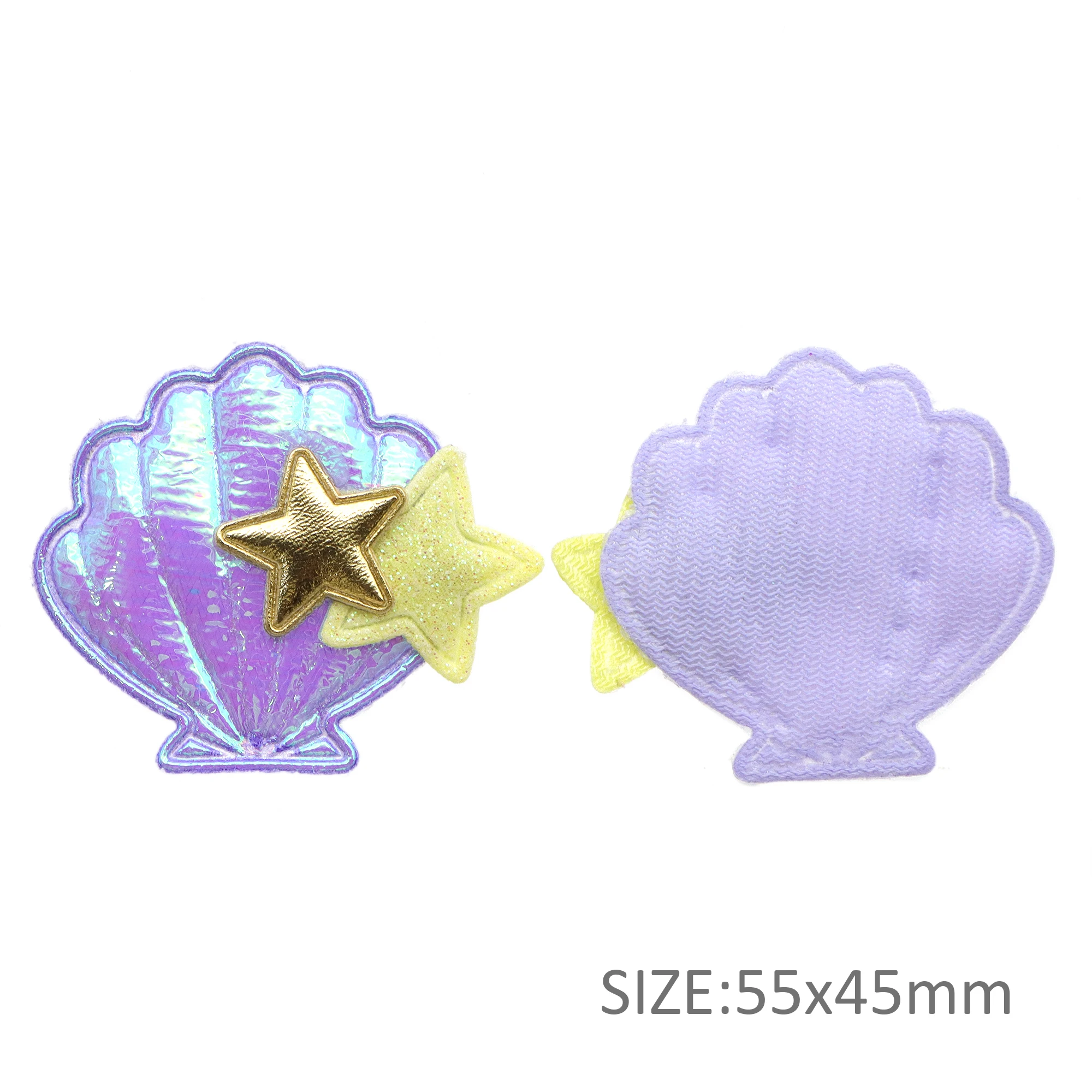 10pcs Sparkling Padded Heart Shell Star Appliques DIY Apparel Accessories Wedding Christmas Hair Clip Accessories Decorations