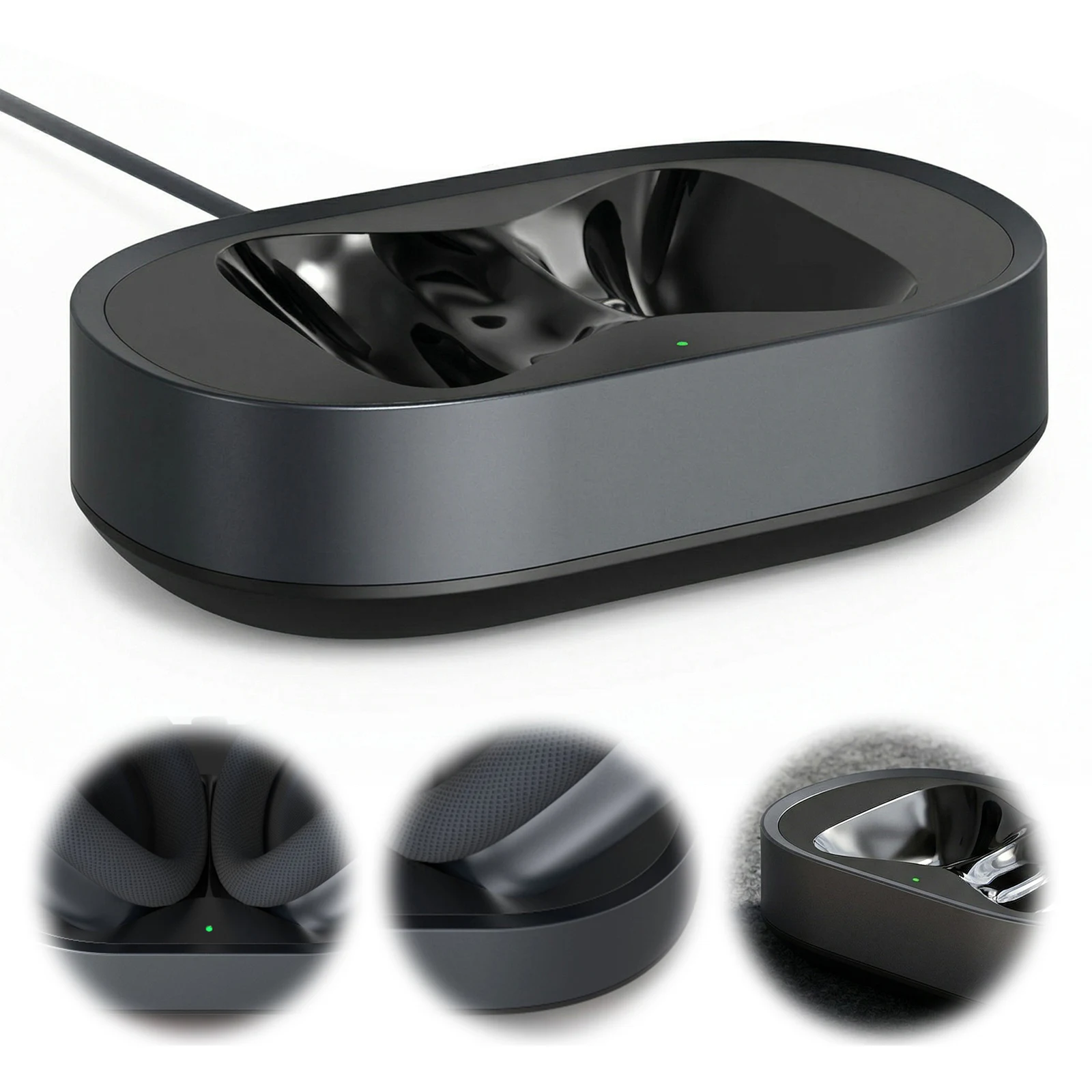 

Магнитная зарядная док-станция для наушников AirPods Max, зарядная база USB-C с двумя разъемами, защита от царапин