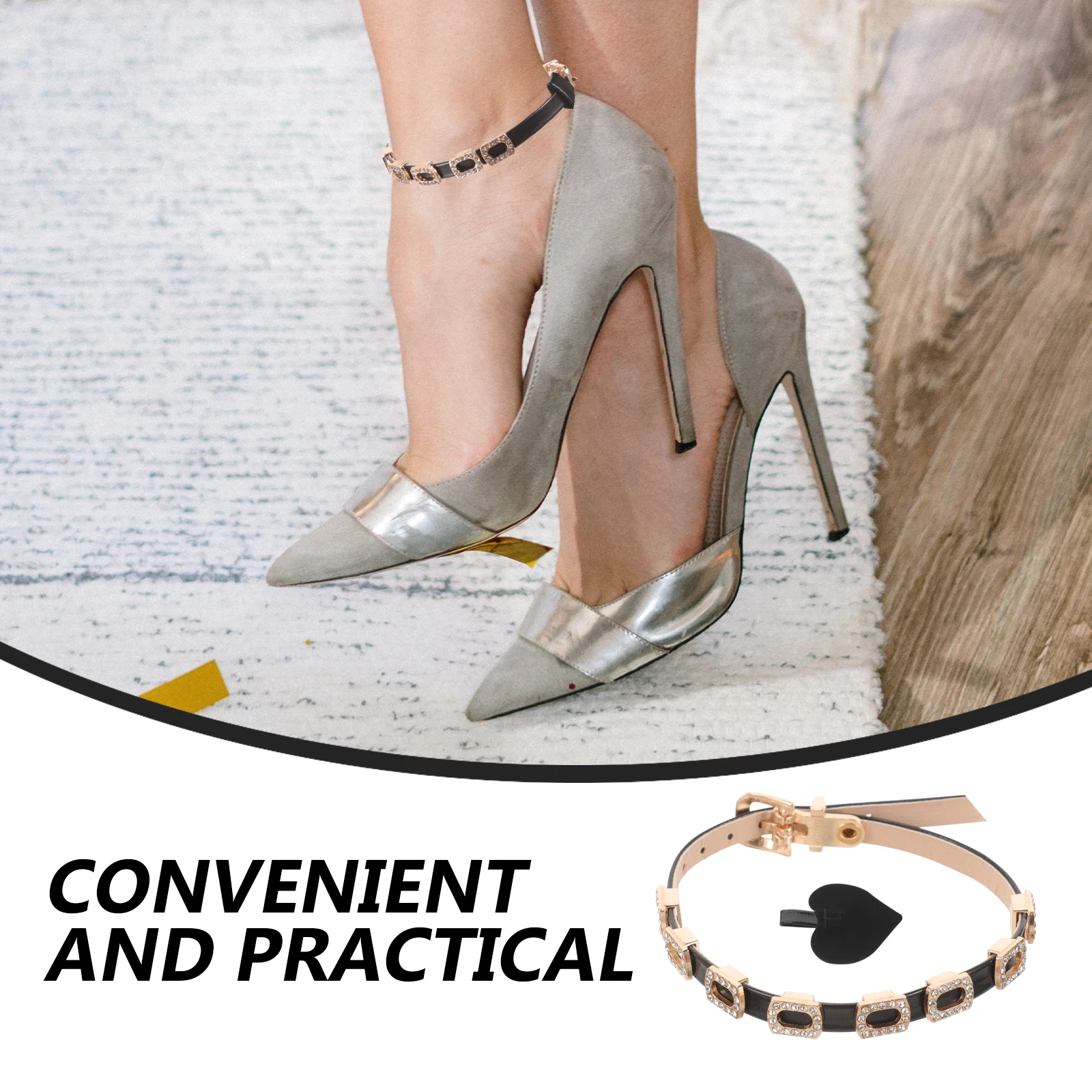 

1pcs 1 Pair High Heel Anti-Slip Shoe Decorative Ankle Straps For Women Replacement Heel Straps For Loose High Heels Comfortable