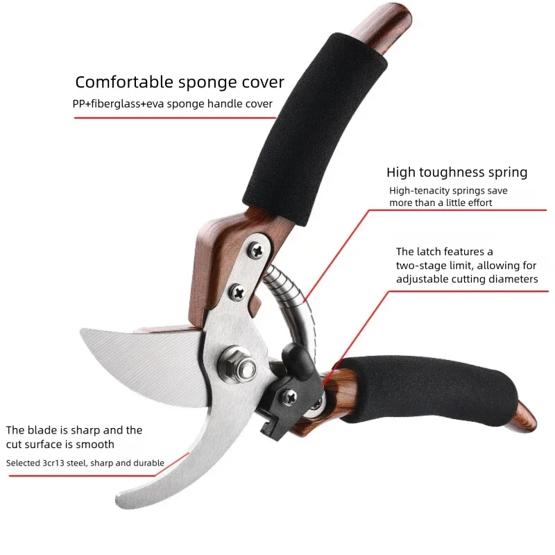 مقصات تشذيب حادة وغير قابلة للانزلاق للنباتات الخضراء وبساتين الزهور وتطعيم المناظر الطبيعية أداة مقصات البستنة المتخصصة #5