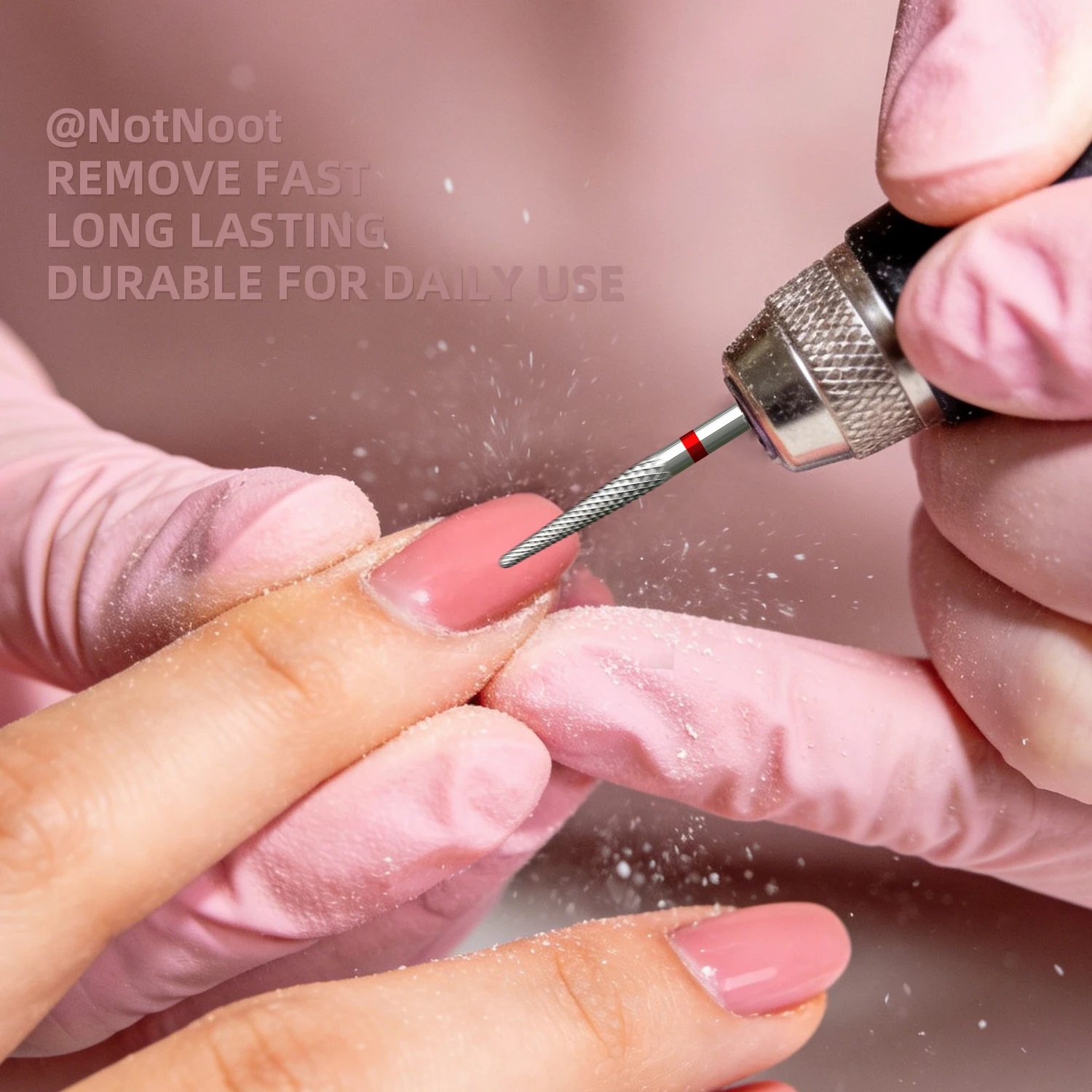 NotNoot 1 Stück Sicherheits-Nagelreiniger Nagelbohrer Hartmetall Silber 3/32 Zoll Nagelgel-Nagelhautentferner Bohrer für Nagelpflege – Detail 3