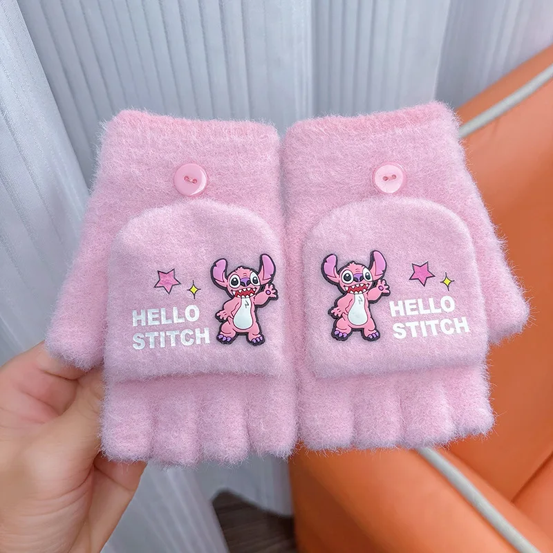 Cute Stitch Kids's Gloves Winter Warm Cartoon Stretch Knit Mittens Touch Screen Girl Boy Glove 5-8 Years kids Birthday Gifts - Image 5