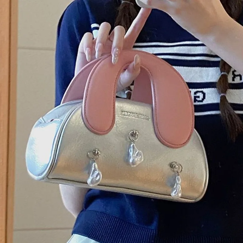 Niche Design Cute Portable Fashion Handbags Female 2024 New Popular All-match Shoulder Bags Beading Crossbody Bag