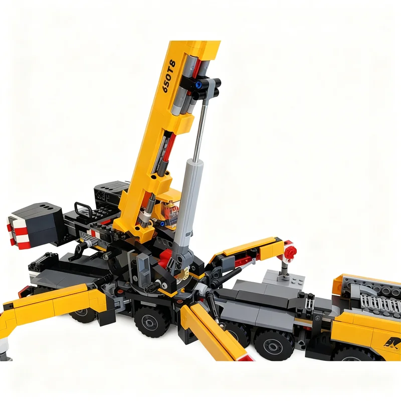 1075pcs MOC City Construction Mobile Crane Linear Model Building Blocks Architecture Festival Gifts Toys Creative Education