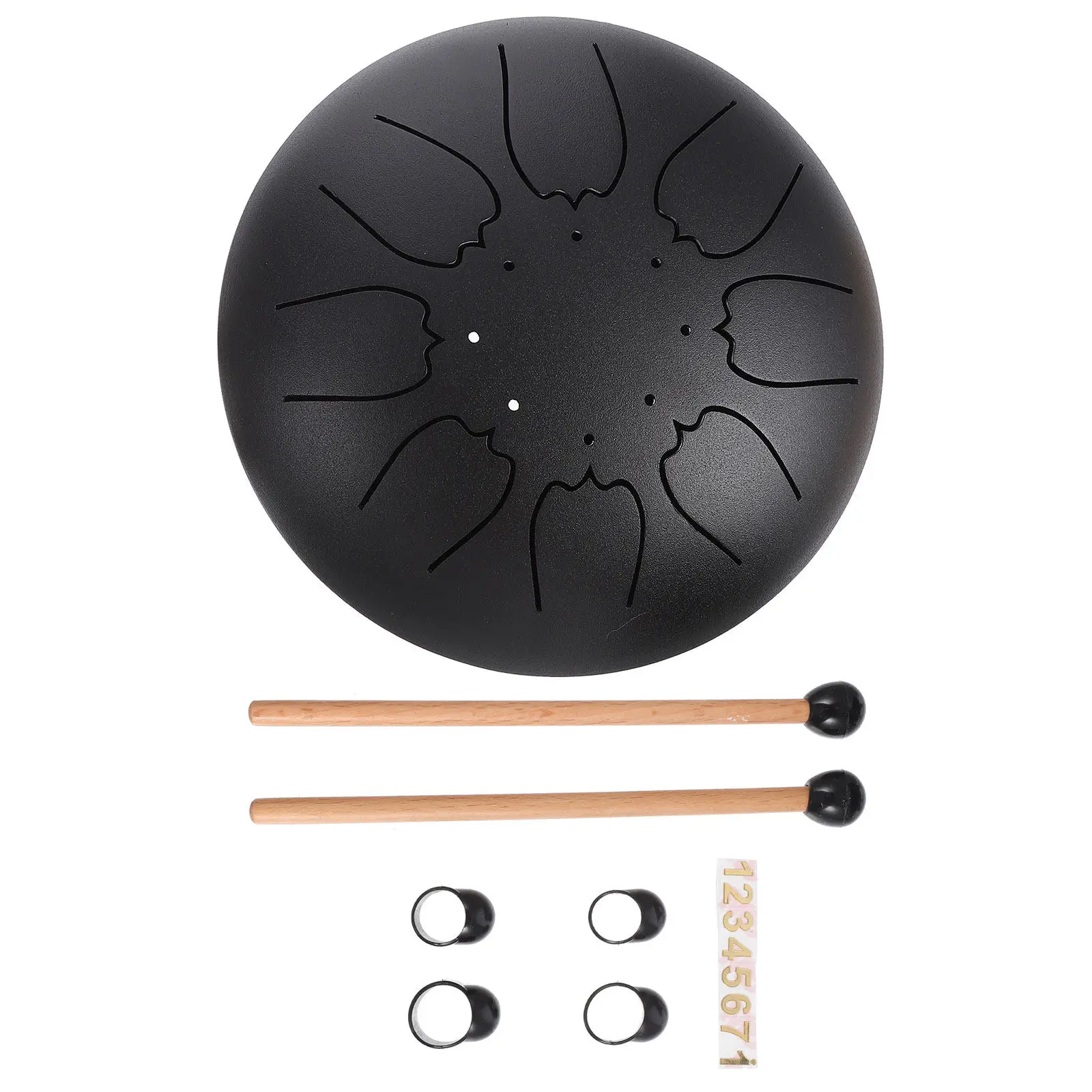 1Set Professional 8-Tone Tongue Drum Portable 6-Inch Ethereal Drum for Music Education Yoga Meditation with
