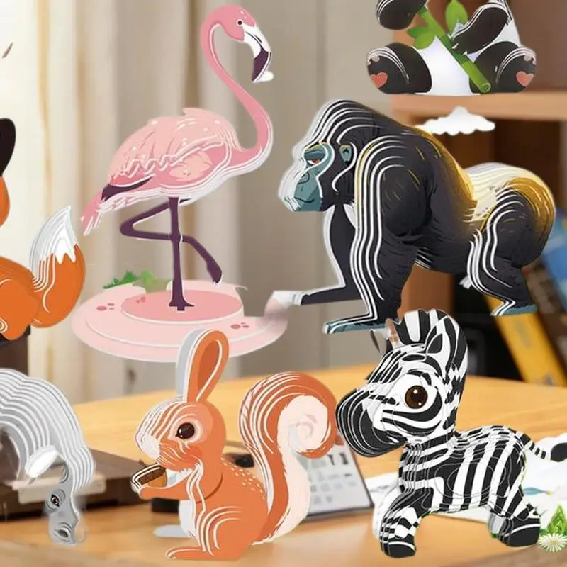 

Educational 3D Paper Puzzle Toy Set for Kids, DIY Animal Model Assembly, Montessori Method Fun Learning for Boys and Girls