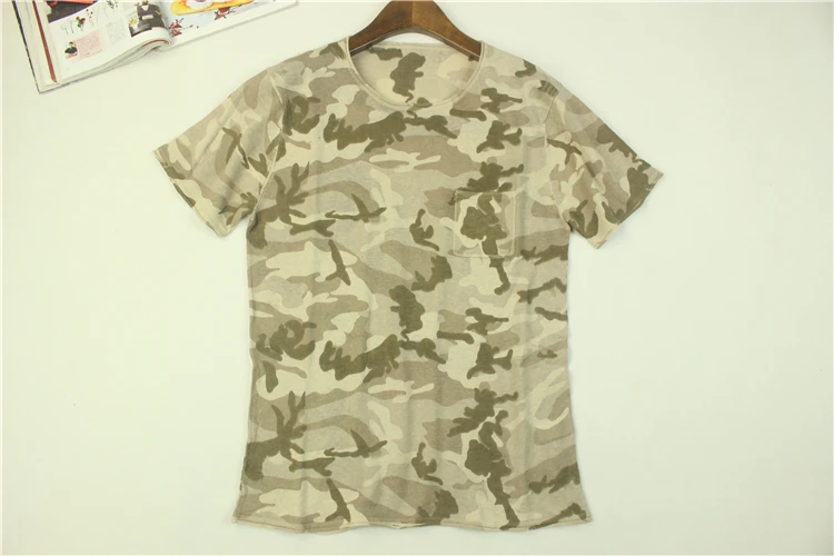 

Мужской летний вязаный камуфляжный свитер из смеси хлопка и льна с манжетами ort Sve round Ne Faion Urban Sle A049