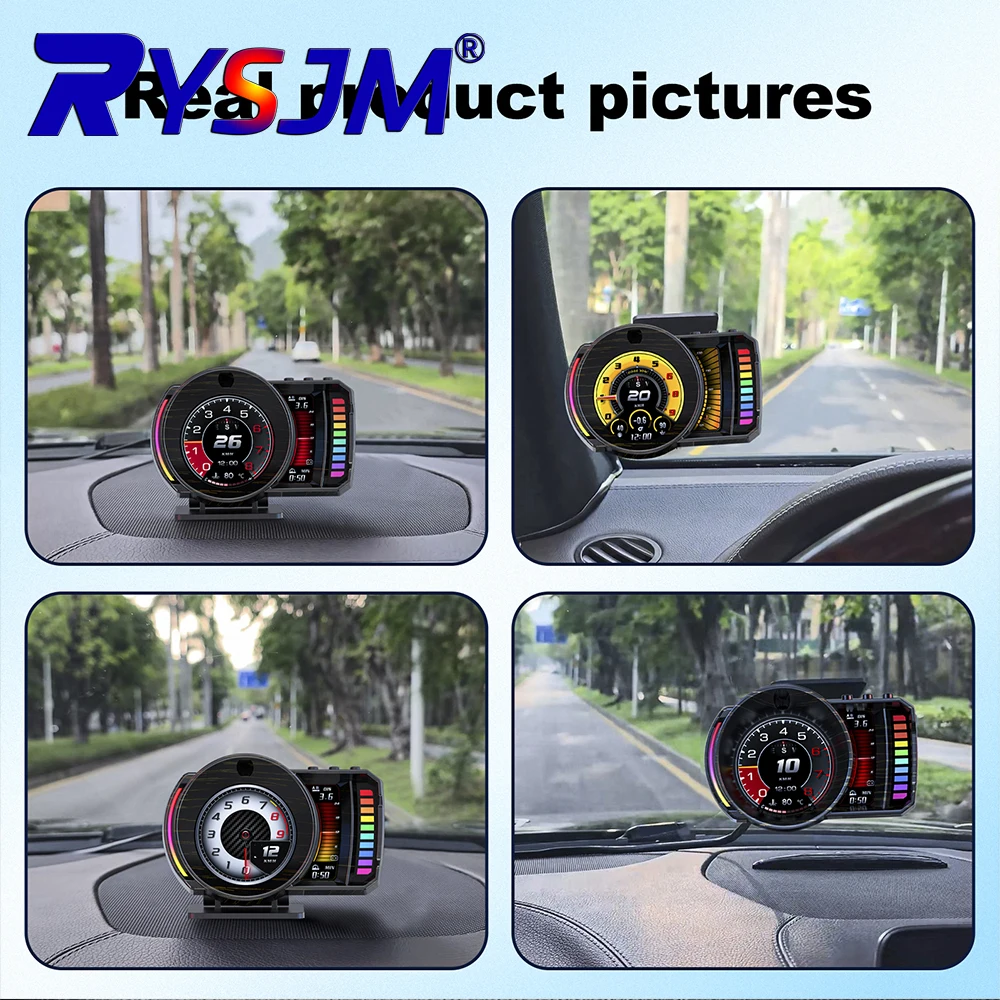 P28 on-board Computer OBD2 + GPS Dashboard HUD Cars Gesture Control  Heads up Display GPS Speedometer Turbo RPM Alarm