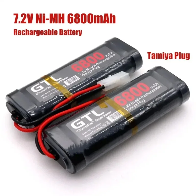 Batterie Nilaissée avec connecteurs Tamiya, 7.2V, 9800mAh, RC Car Truck, Bugibot Tank, Ni-MhBattery, Alimentation dîner grise, Nouveau