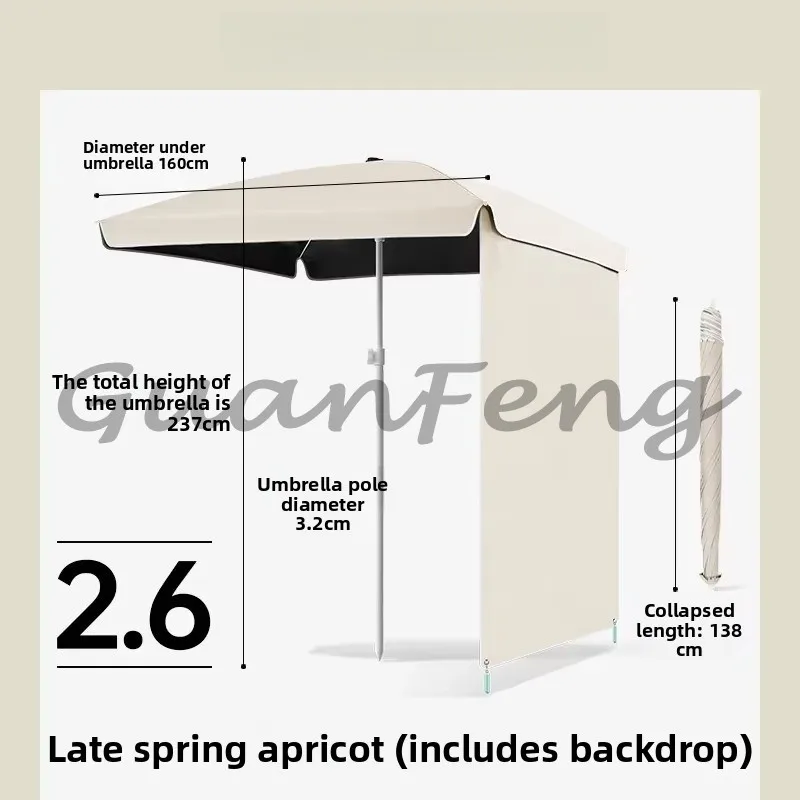 Portable Durable Outdoor Sun Umbrella, Booth Use Camping Sun Shade Canopy for Vendor Stall and Outdoor Activities
