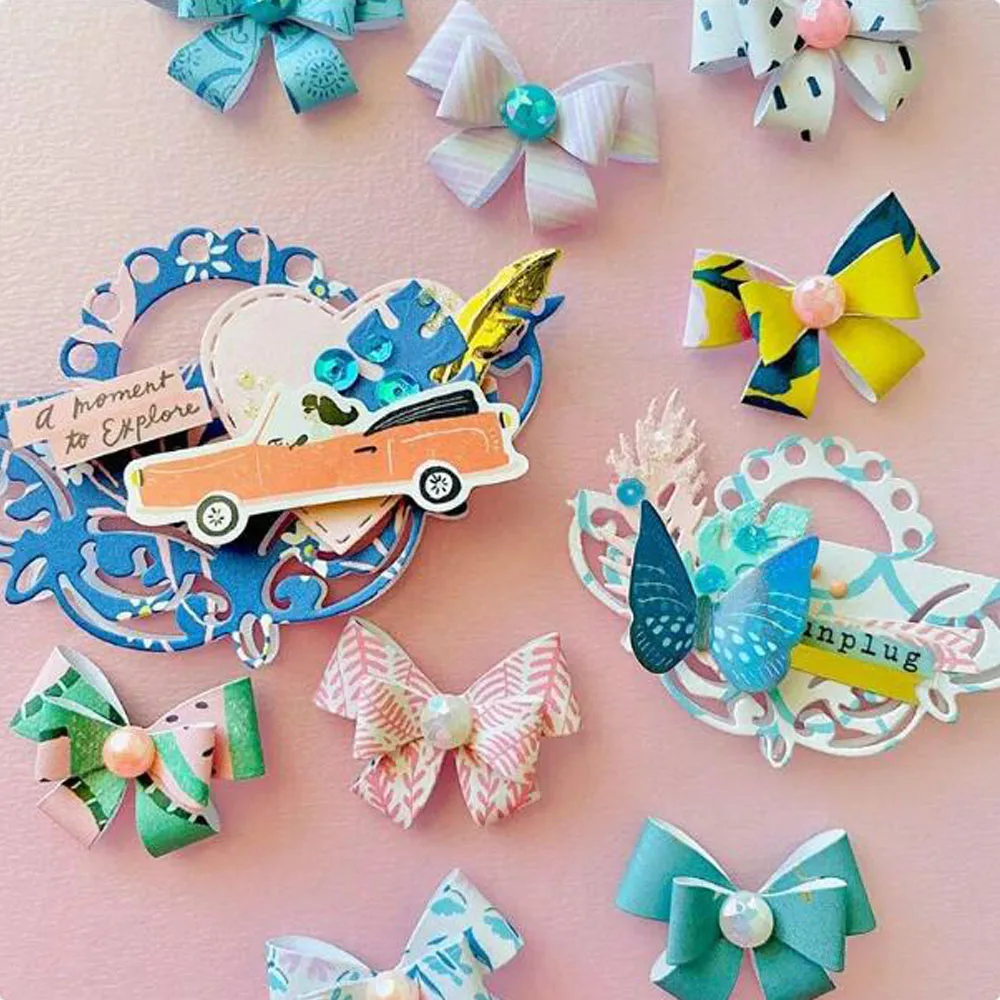 Tea Cup Lace Bag Train Bridge Pier Pond Rain Background Hunter And Dog Metal Cutting Dies DIY Scrapbooking Decorative Embossing