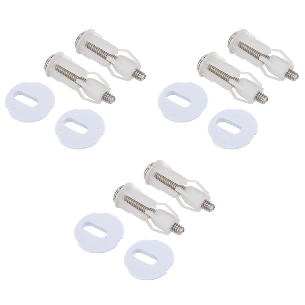 Toilet Screw Set Toilet Seat Fitting 3 Pair DIY Plastic Toilet Seat Screw Set Fixings Fitting Accessory Toilet Repairing Tools