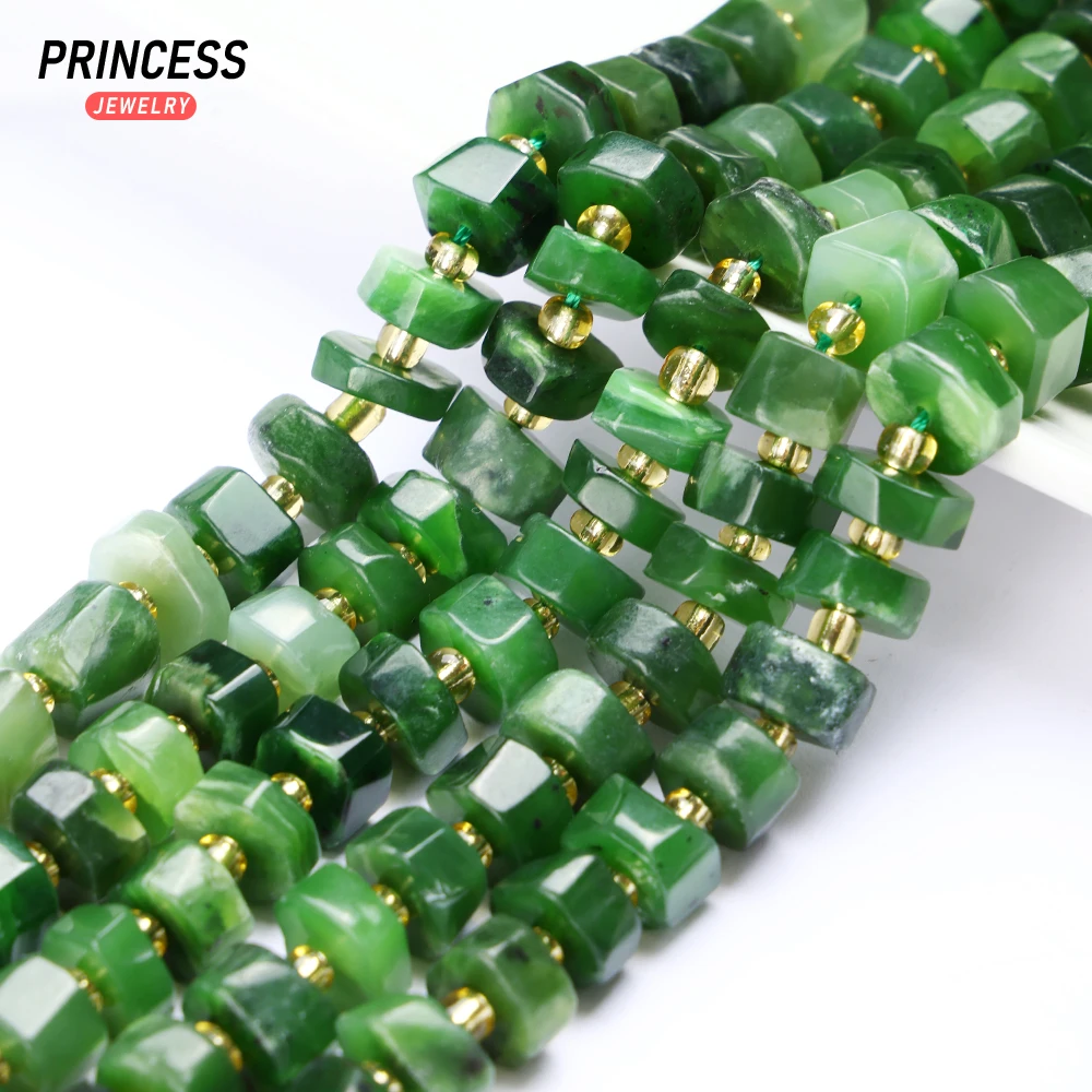 

A++ Natural 10-11mm Canadian Jade Nephrite Rondelle Beads for Jewelry Making Bracelets Necklace Strand DIY Accessories