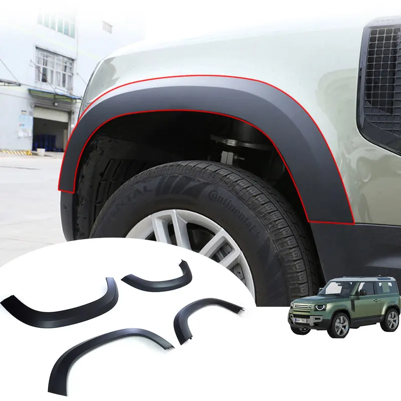 For  Defender 90/110 Wheel Arch Eyebrow Anti-Collision Corner Strips Rubber Strips Side  Protection Guard Pad