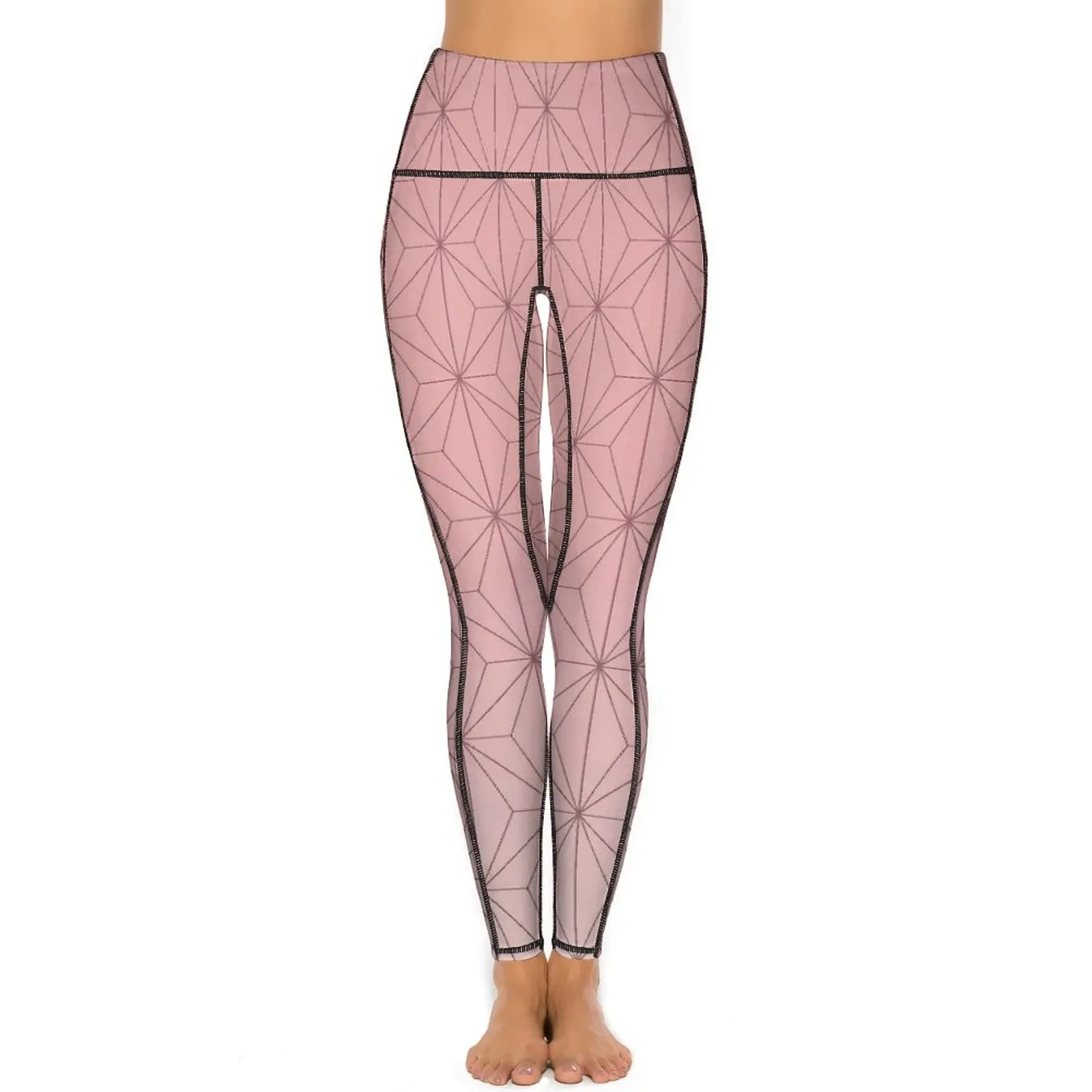 Nezuko Kamado Pink Yoga Pants Kimetsu No Yaiba Anime Demon Slayer Leggings High Waist Sweet Yoga Sports Tights Design Leggins