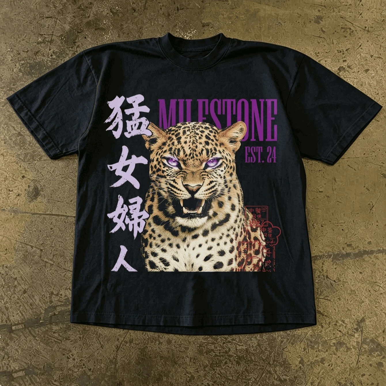 Y2K Retro Japanese Floral and Tiger Print Graphic T-Shirt Women Casual Oversized Short Sleeve Cotton Top Harajuku Summer Clothes