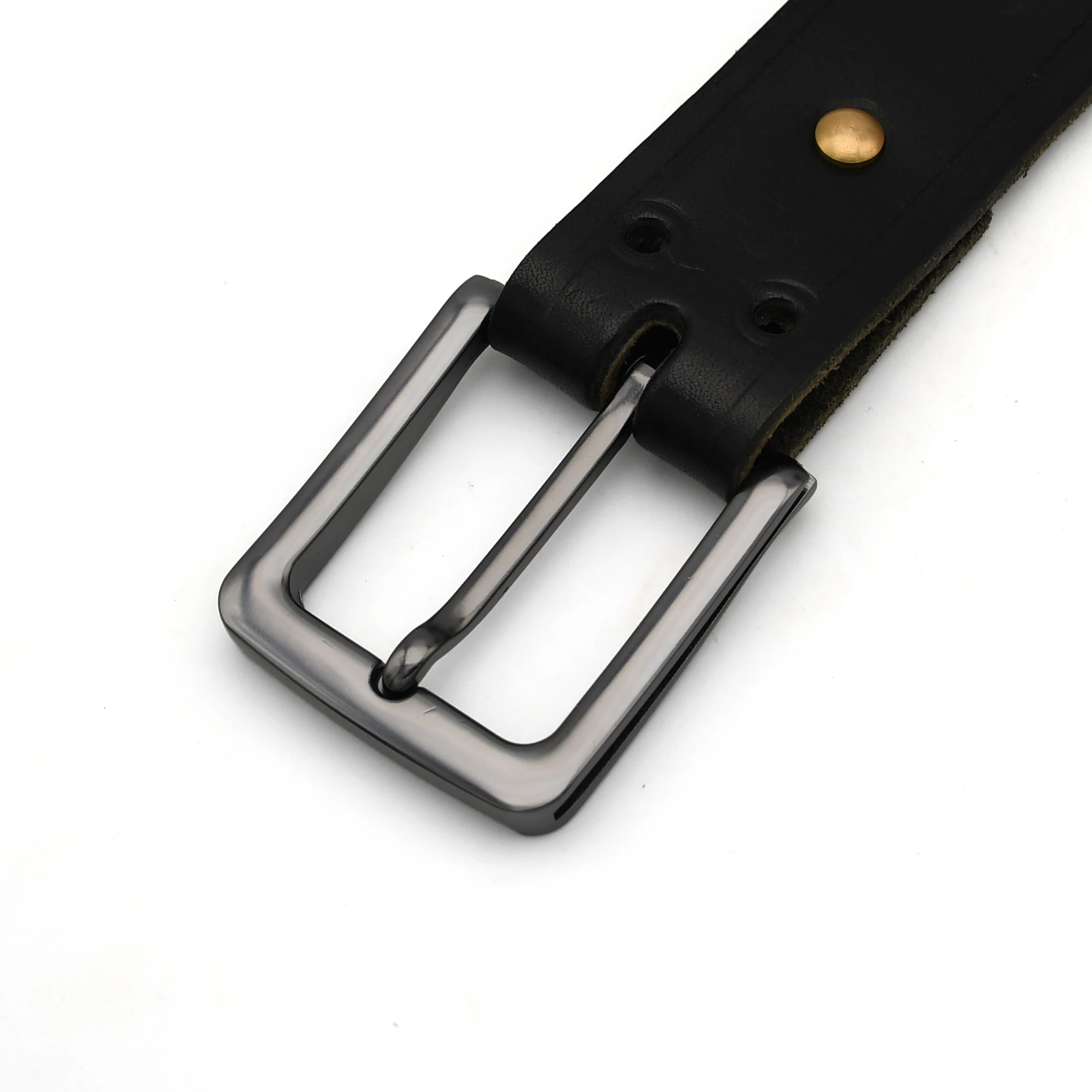 35mm Gürtelschnalle Metall-Heel-Bar Dornschließen für Herren-Gürtel, Lederhandwerk Gürtelzubehör DIY-Accessoires Schwarz – Detail 2