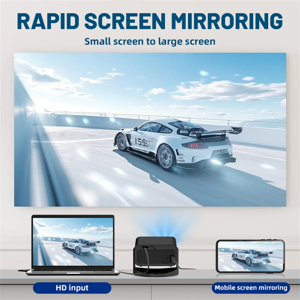 جهاز عرض HT23 Plus Android 11 350ANSI بتركيز تلقائي أصلي 1080P يدعم 4K مع Wifi6 BT5.0 1 + 8G جهاز عرض خارجي محمول للفيلم