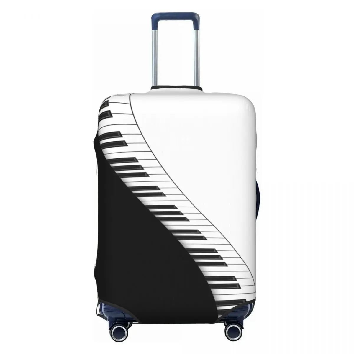 Piano Notes Printed Suitcase Cover Scratch Resistant Reusable   Fashion Travel Holiday Practical Luggage Accesories Protection