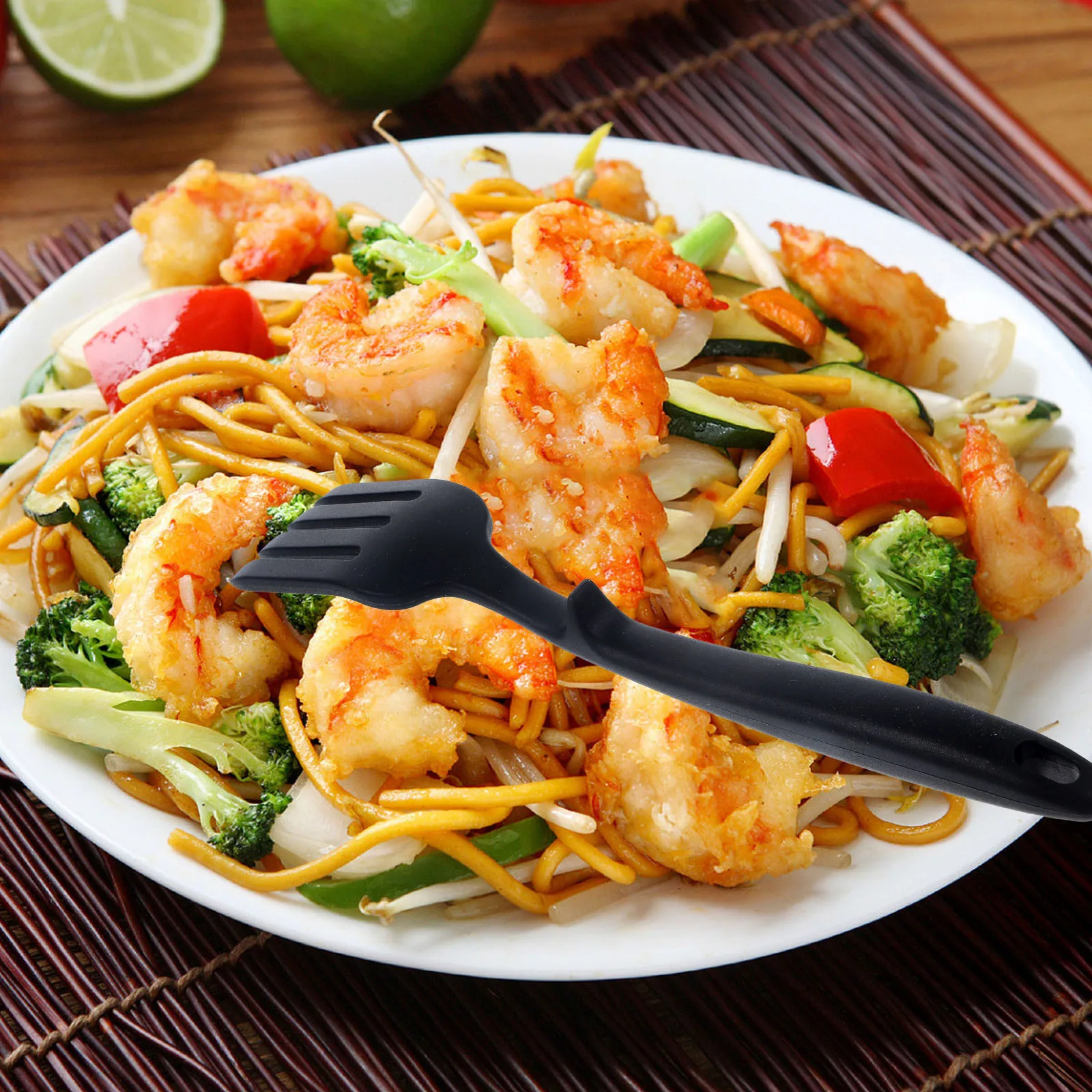 

Silicone Flexible Fork Ergonomic Multi-Function Dinner Fork Safe No Odor Practical Salad Cooking Forks Nonstick Reusable Kitchen