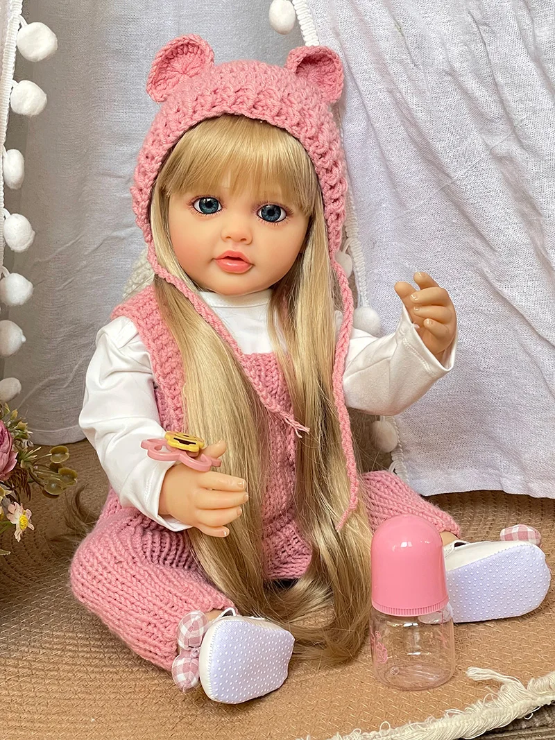 Cokela 22inch/55cm Newborn Baby Doll Reborn Soft Reborn Baby Doll 3D Skin with Visible Veins Handmade Fashion Doll