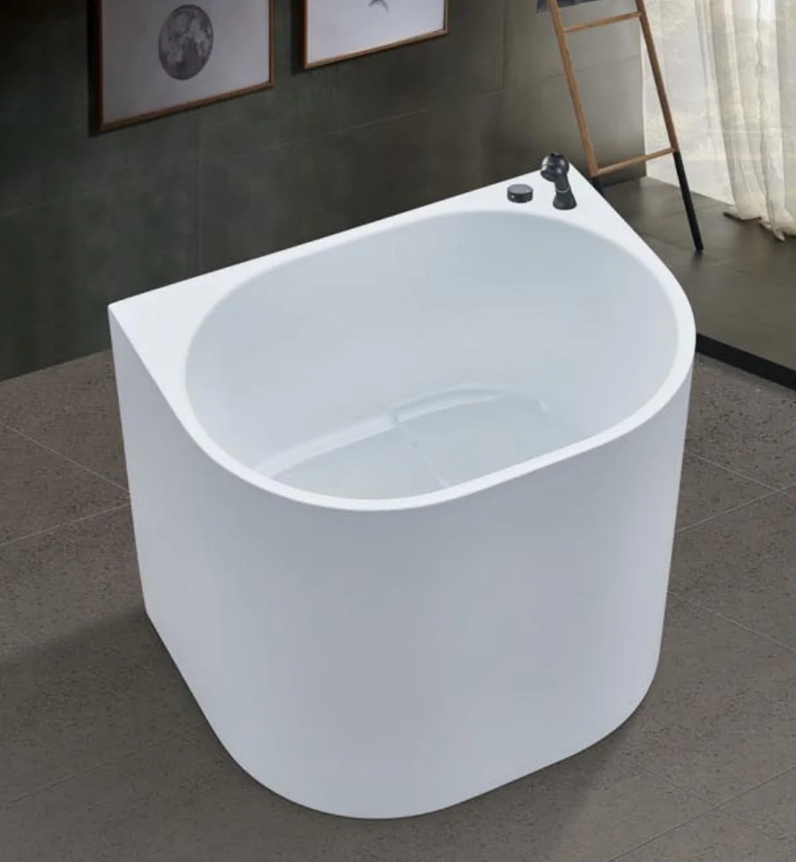 

Single Acrylic Square Deep Mini Bathtub Modern Bathroom Small Freestanding Bathtub
