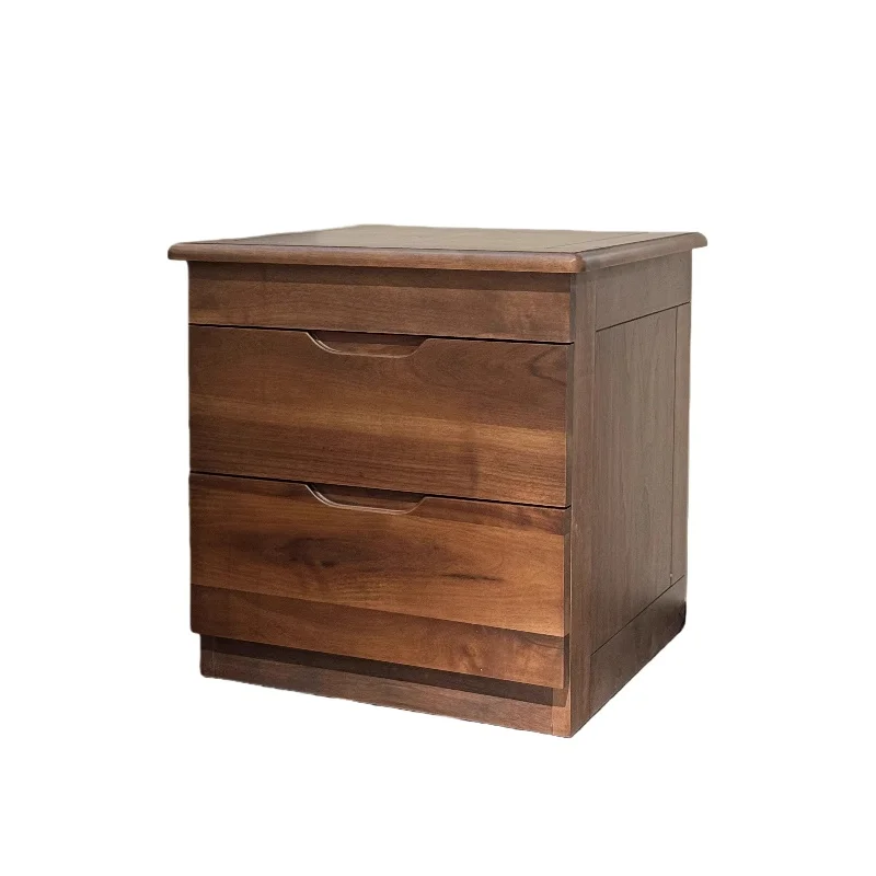 

Black walnut hidden bedside table, multi-functional hidden bedside storage cabinet, dark layer drawer cabinet, bedroom smart