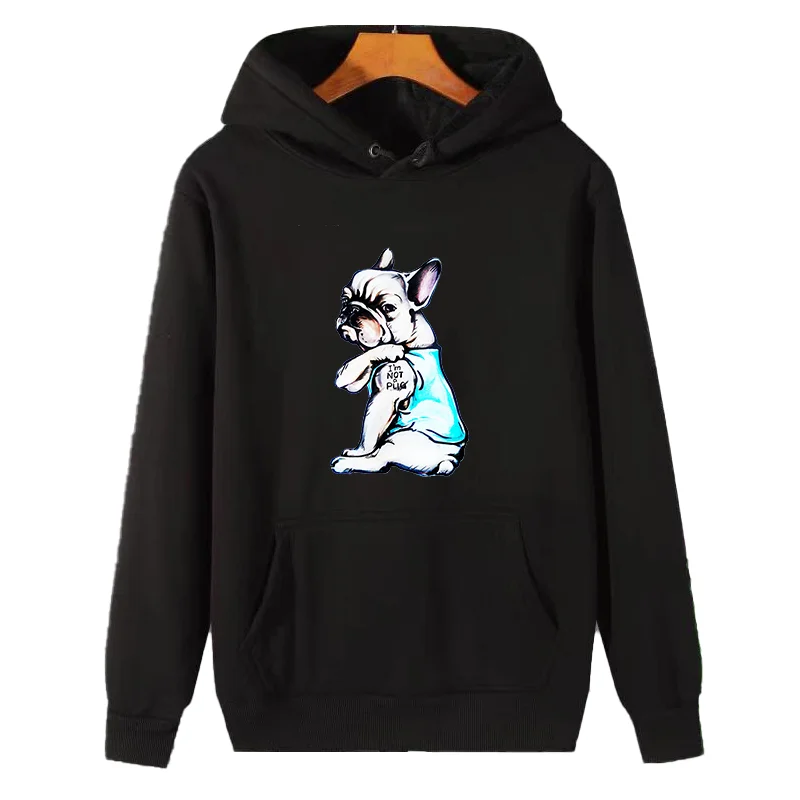 French Bulldog MOM fashion graphic Hooded sweatshirts winter thick sweater hoodie  fleece essentials hoodie Men's sportswear