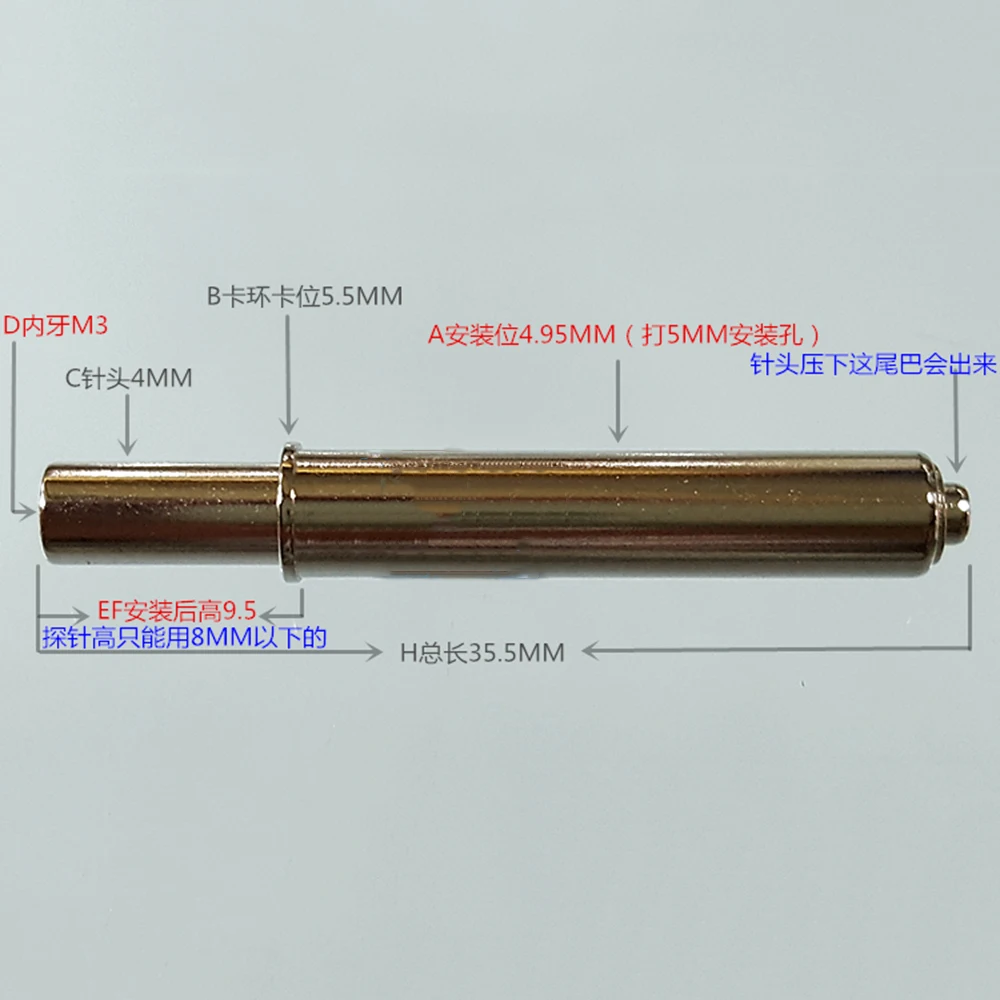 Imagem -02 - Inner Tooth Posicionamento Pin Pcb Primavera Pin Semiconductor Test Probe Gp2t 355 mm m3