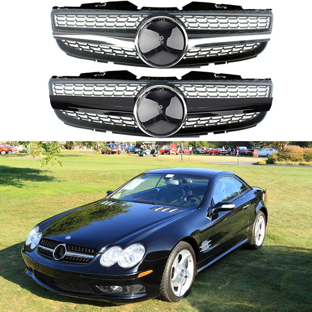 

Car Front Racing Facelift Grilles Upper Grille Cover For Mercedes-Benz SL-Class R230 SL500 SL550 SL600 2003-2006