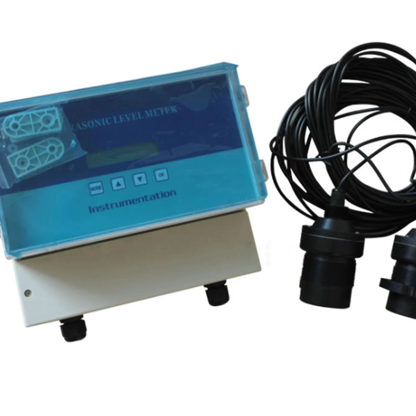 4-20ma split type ultrasonic level gauge 0-30m non contact ultrasonic water transmitter