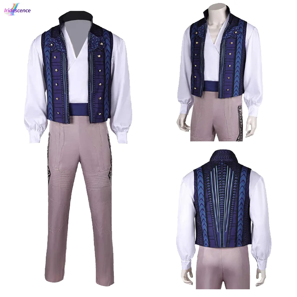 

Prince Fiyero Cosplay Costume for Adult Men Complete Outfit with Shirt Pants Vest Belt Halloween Disguise Carnival Party Clothes