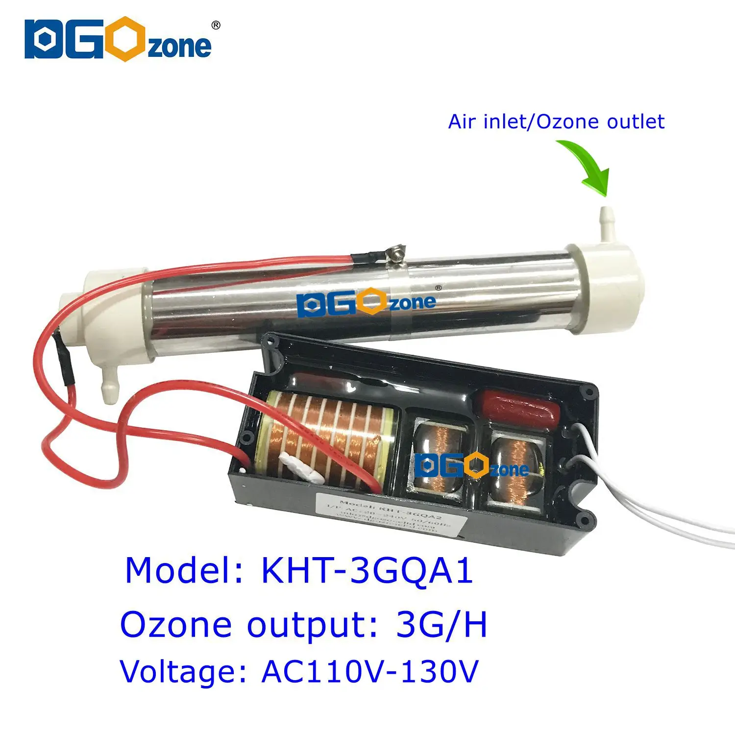 3G Ozone Generators for Air and Water Purifying Ozon Glass /Quartz Tube Ozonizer O3 Water Cell 110V/220V KHT-3GQA1/A2