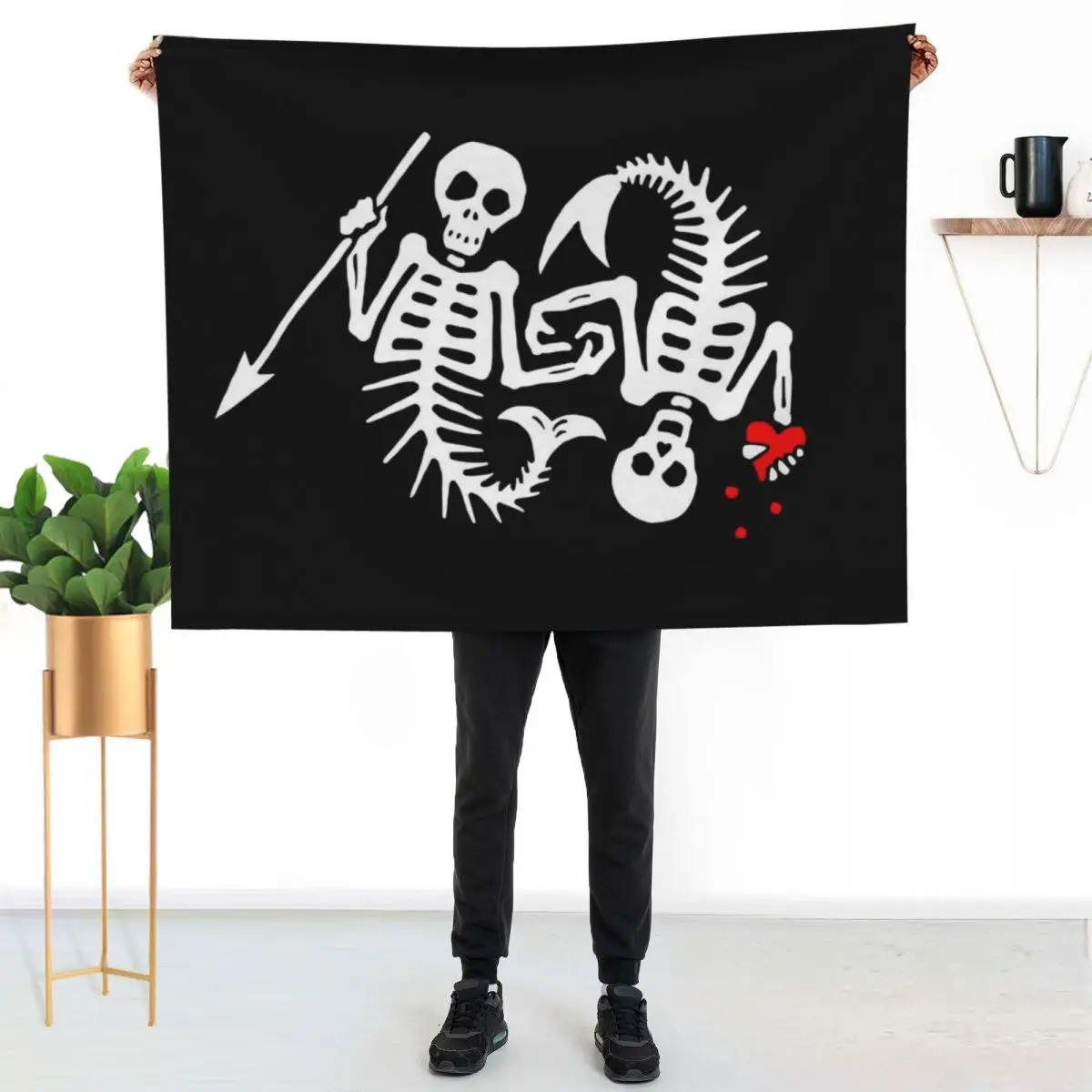 

Our Flag Means Death [OFMD] s2 Skeleton Mermaids Logo Throw Blanket Multi Purpose Soft Warm Blanket for Home Travel