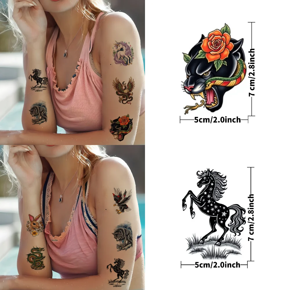 

3d 3d Tattoo Stickers Temporary Tattoos Animal Tattoos for Costume Events Festivals Parties