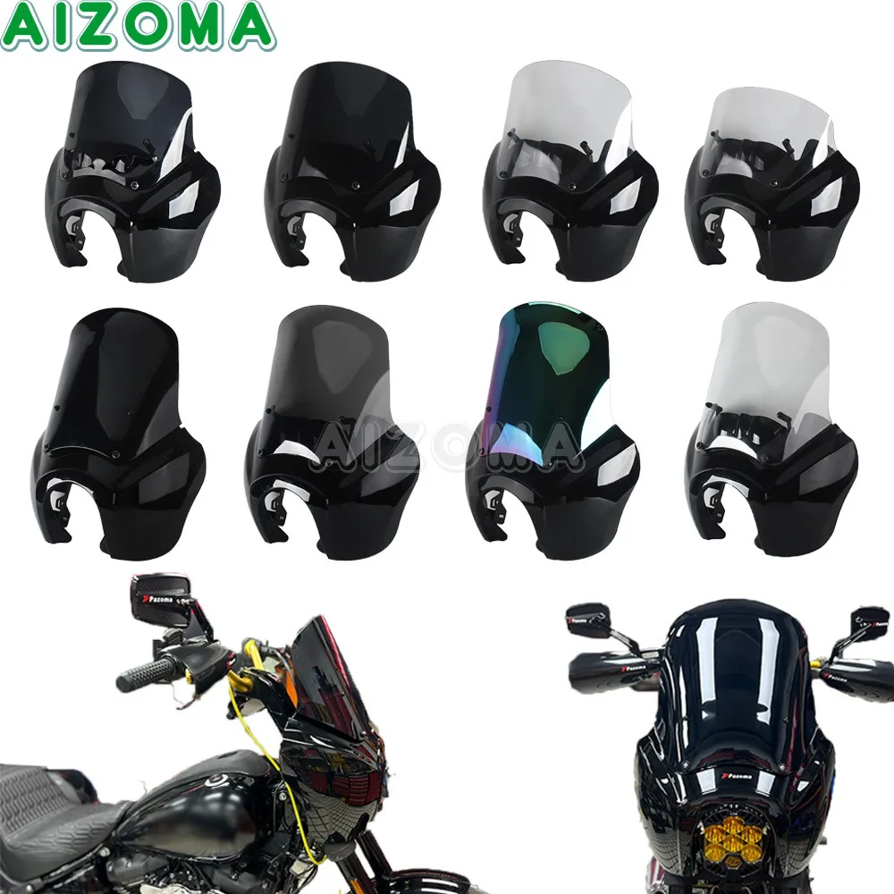 Front Light Mask Cover For Harley Softail M8 Low Rider S 114 117 FXLRS 2020-26 For Baja Design LP6 Motorcycle Headlight Fairing