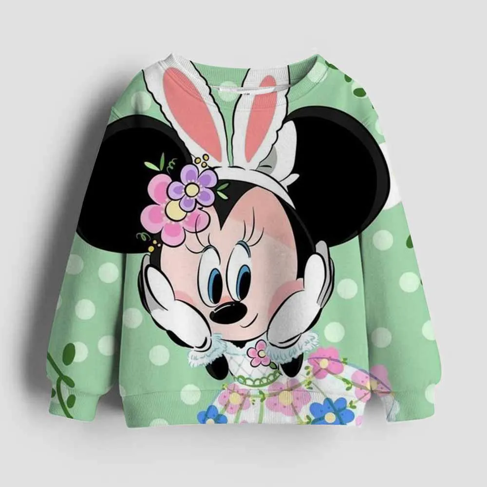 

Fashionable children's hooded Mickey Disney trendy cartoon fun hoodie autumn and winter casual top children clothes girl 4-13