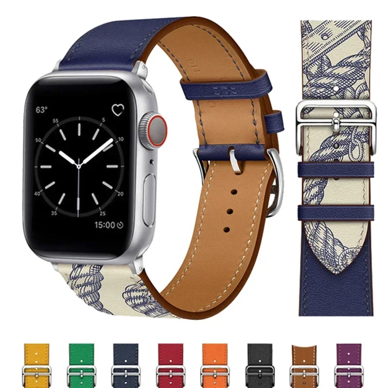 

PU Leather strap For Apple watch band 44mm 45mm ultra 49mm 41mm 40mm 42mm 46mm wristband bracelet iWatch series 10 9 8 7 SE 6 5