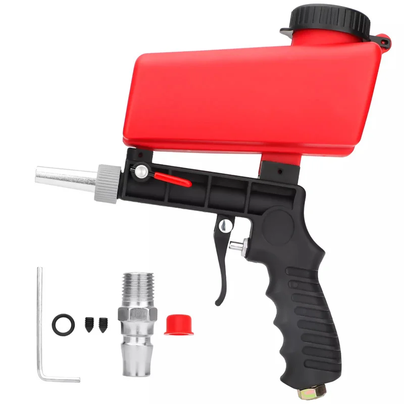 Pneumatic Sandblasting Gun 90psi Sand Blaster Paint Spray Machine Continuous Blasting Handheld Gravity Blasting Gun