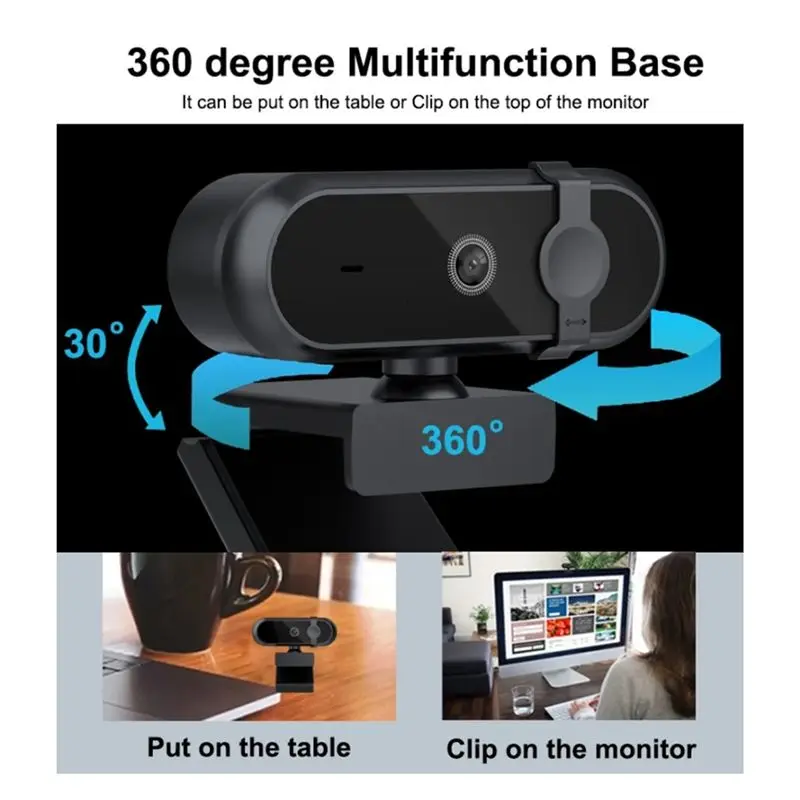 AEE7-4K Autofocus Webcam 30Fps Full HD Microphone For Gaming Live Video Calling Meeting Driver Free USB Plug Laptop PC Work