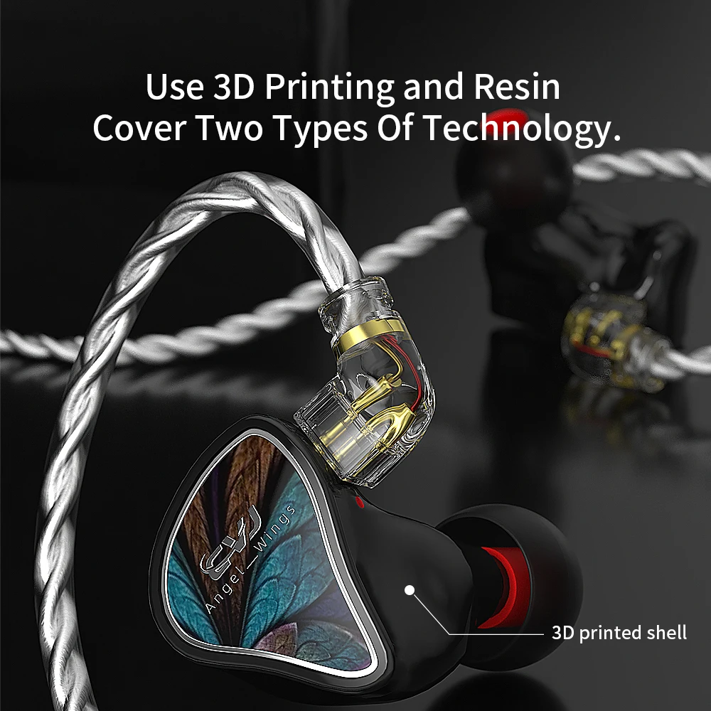 Проводные наушники CVJ с крыльями ангела, штекер 3,5 мм, IEM гарнитура, спортивные наушники для бега, караоке, HIFI монитор, 1DD наушники CSK CSN MIRROR