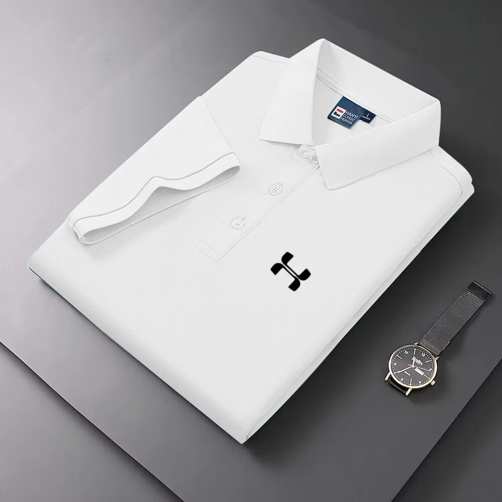 Men's Short Sleeve Color Polo Shirt Breathable Comfortable Elastic Top New Arrivals Casual Business Style Polo Shirt