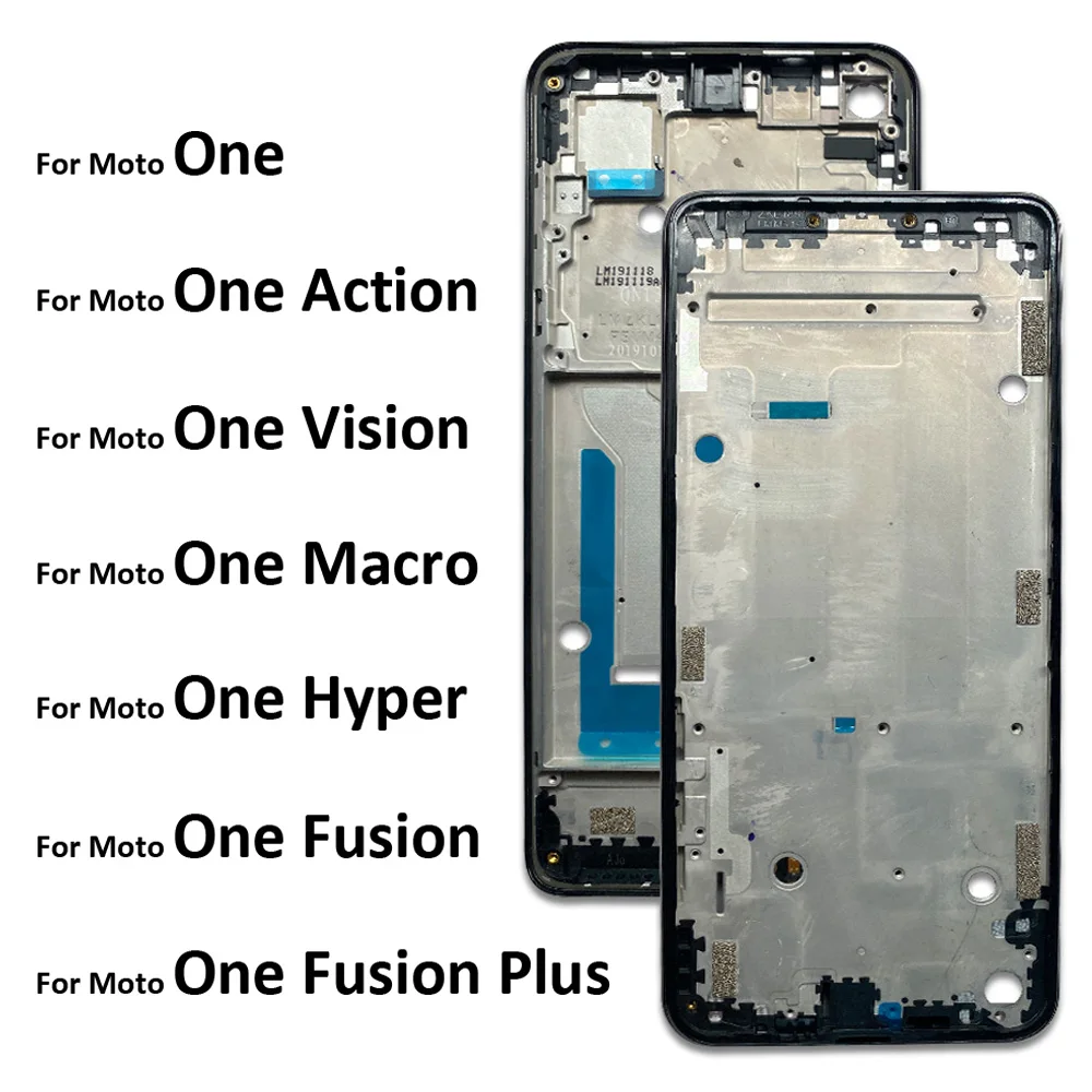 Nueva carcasa frontal pantalla LCD bisel marco medio para Motorola Moto One Action Visoin Fusion Plus Hyper Macro